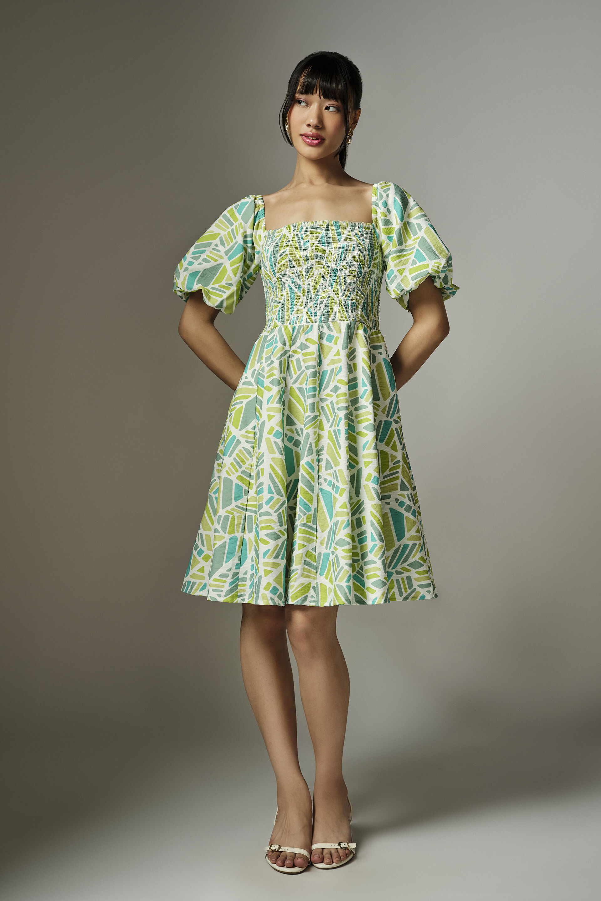 Claribel Green Dress, Green, image 4